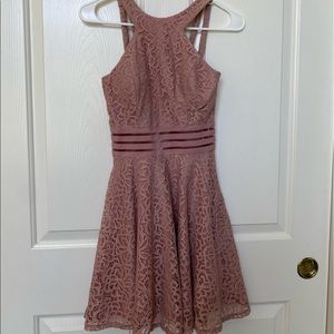 beautiful rose colored lace dress!
